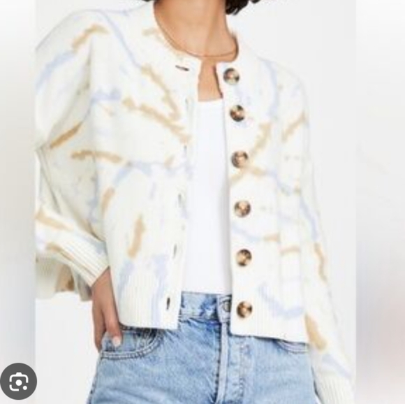 Madewell Sweaters - Madewell Women's Cream and Blue Cardigan Sweater.SizeS.pit To Pit22".Very Good C